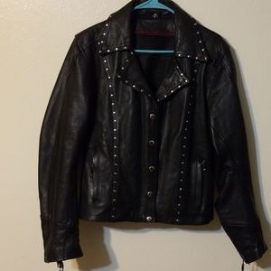 Womans leather motorcycle jacket